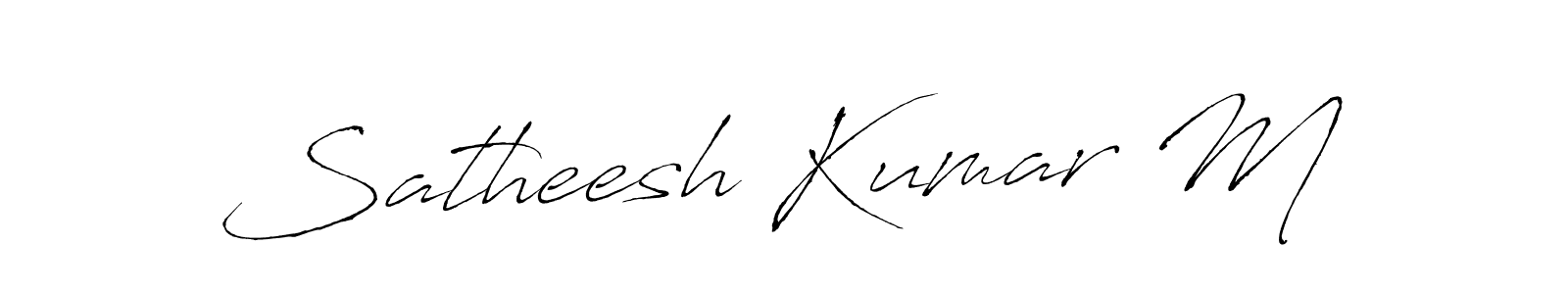 Antro_Vectra is a professional signature style that is perfect for those who want to add a touch of class to their signature. It is also a great choice for those who want to make their signature more unique. Get Satheesh Kumar M name to fancy signature for free. Satheesh Kumar M signature style 6 images and pictures png