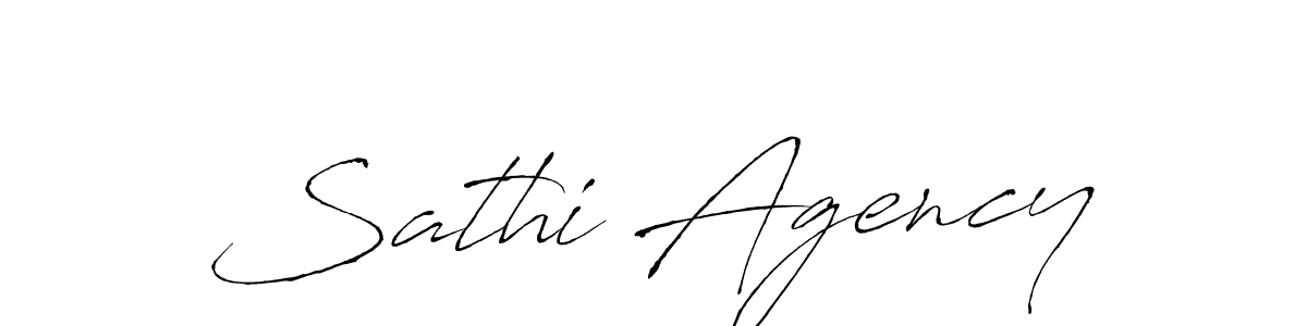 How to make Sathi Agency name signature. Use Antro_Vectra style for creating short signs online. This is the latest handwritten sign. Sathi Agency signature style 6 images and pictures png
