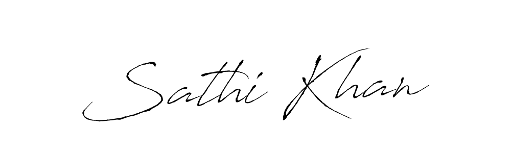 How to make Sathi Khan name signature. Use Antro_Vectra style for creating short signs online. This is the latest handwritten sign. Sathi Khan signature style 6 images and pictures png