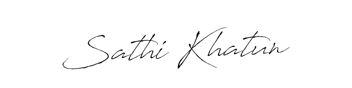 The best way (Antro_Vectra) to make a short signature is to pick only two or three words in your name. The name Sathi Khatun include a total of six letters. For converting this name. Sathi Khatun signature style 6 images and pictures png