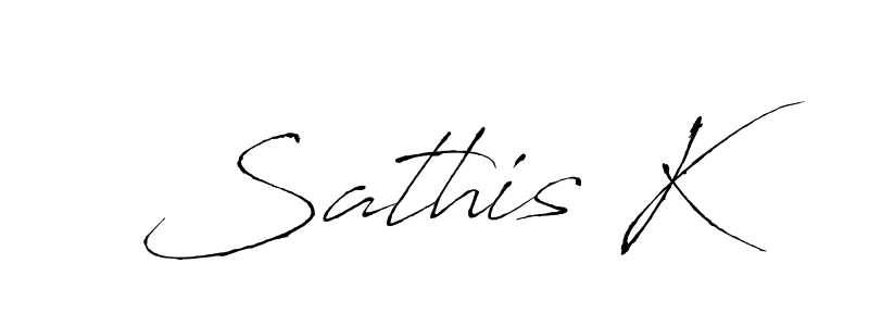 Design your own signature with our free online signature maker. With this signature software, you can create a handwritten (Antro_Vectra) signature for name Sathis K. Sathis K signature style 6 images and pictures png