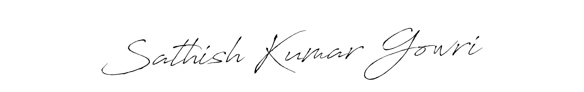 How to make Sathish Kumar Gowri name signature. Use Antro_Vectra style for creating short signs online. This is the latest handwritten sign. Sathish Kumar Gowri signature style 6 images and pictures png