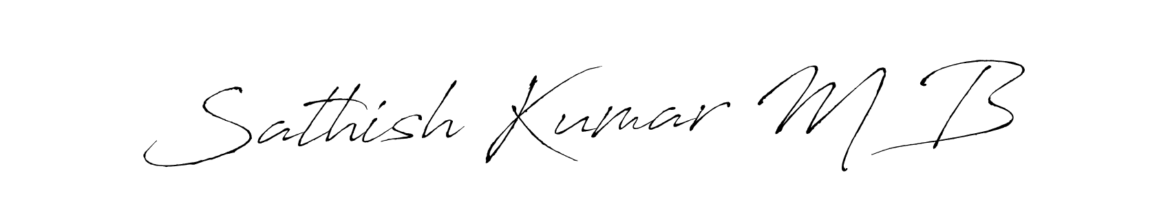 How to make Sathish Kumar M B signature? Antro_Vectra is a professional autograph style. Create handwritten signature for Sathish Kumar M B name. Sathish Kumar M B signature style 6 images and pictures png