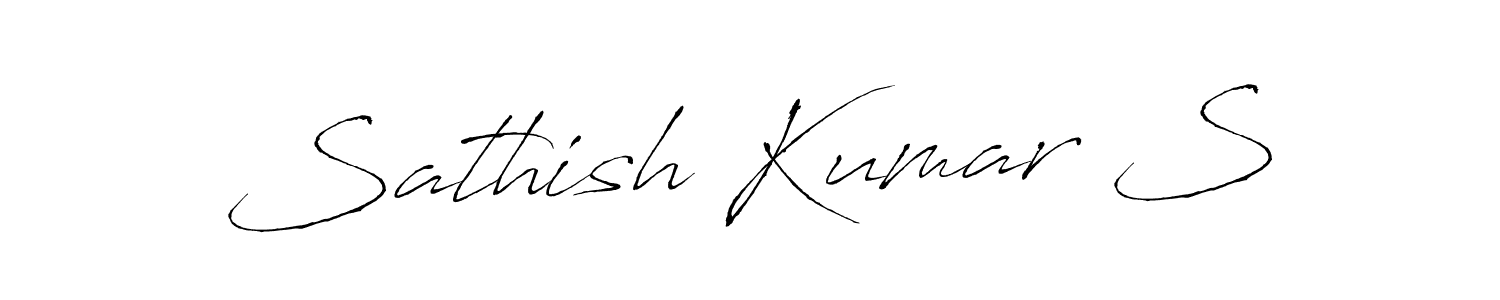 The best way (Antro_Vectra) to make a short signature is to pick only two or three words in your name. The name Sathish Kumar S include a total of six letters. For converting this name. Sathish Kumar S signature style 6 images and pictures png