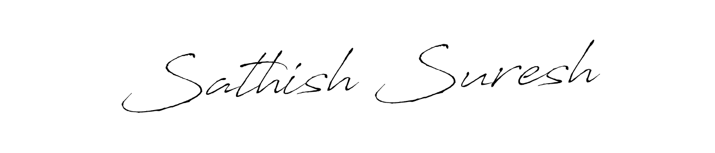 How to make Sathish Suresh name signature. Use Antro_Vectra style for creating short signs online. This is the latest handwritten sign. Sathish Suresh signature style 6 images and pictures png