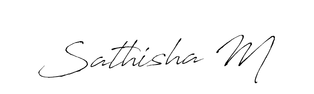 How to make Sathisha M name signature. Use Antro_Vectra style for creating short signs online. This is the latest handwritten sign. Sathisha M signature style 6 images and pictures png