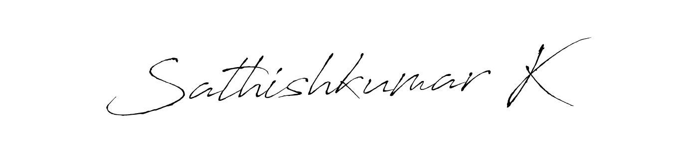 This is the best signature style for the Sathishkumar K name. Also you like these signature font (Antro_Vectra). Mix name signature. Sathishkumar K signature style 6 images and pictures png