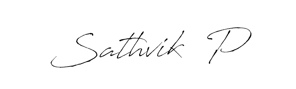 Also we have Sathvik  P name is the best signature style. Create professional handwritten signature collection using Antro_Vectra autograph style. Sathvik  P signature style 6 images and pictures png