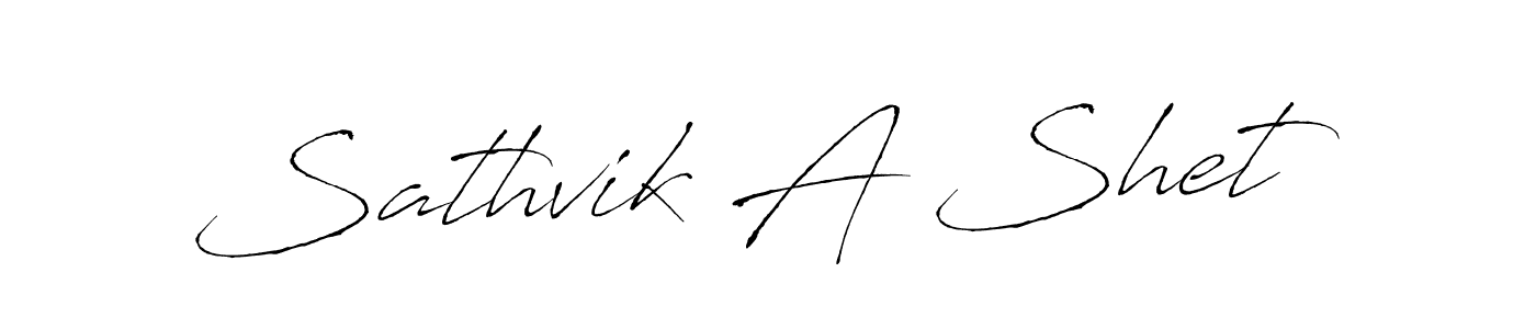 Create a beautiful signature design for name Sathvik A Shet. With this signature (Antro_Vectra) fonts, you can make a handwritten signature for free. Sathvik A Shet signature style 6 images and pictures png