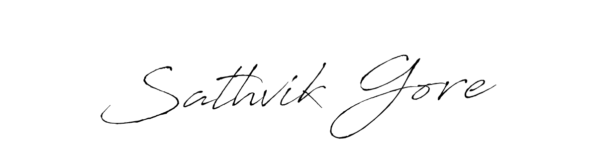 Sathvik Gore stylish signature style. Best Handwritten Sign (Antro_Vectra) for my name. Handwritten Signature Collection Ideas for my name Sathvik Gore. Sathvik Gore signature style 6 images and pictures png