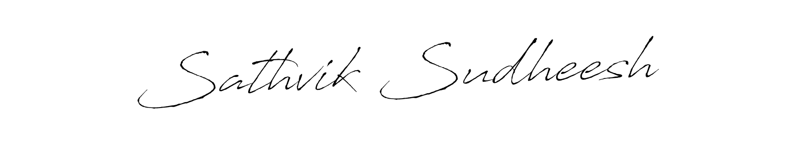 Create a beautiful signature design for name Sathvik Sudheesh. With this signature (Antro_Vectra) fonts, you can make a handwritten signature for free. Sathvik Sudheesh signature style 6 images and pictures png