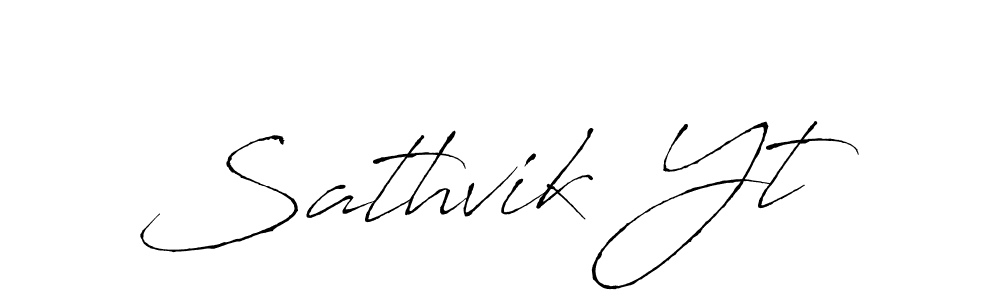 You should practise on your own different ways (Antro_Vectra) to write your name (Sathvik Yt) in signature. don't let someone else do it for you. Sathvik Yt signature style 6 images and pictures png