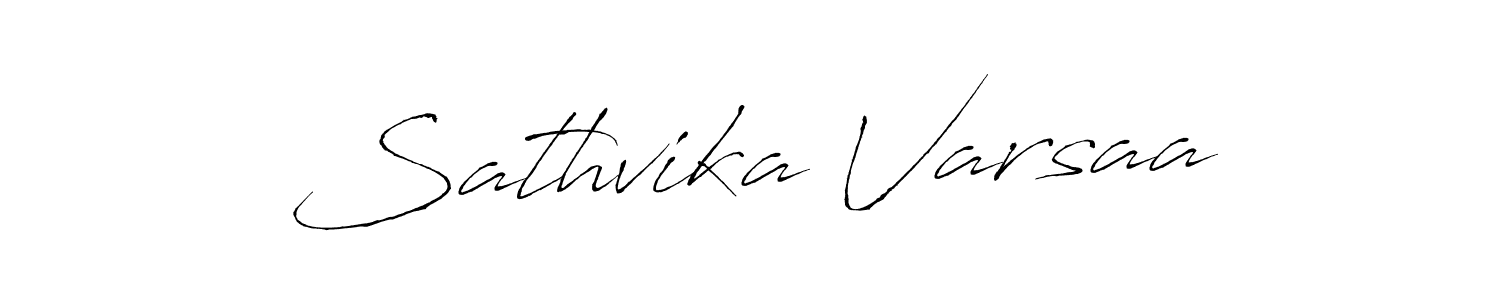 How to make Sathvika Varsaa signature? Antro_Vectra is a professional autograph style. Create handwritten signature for Sathvika Varsaa name. Sathvika Varsaa signature style 6 images and pictures png