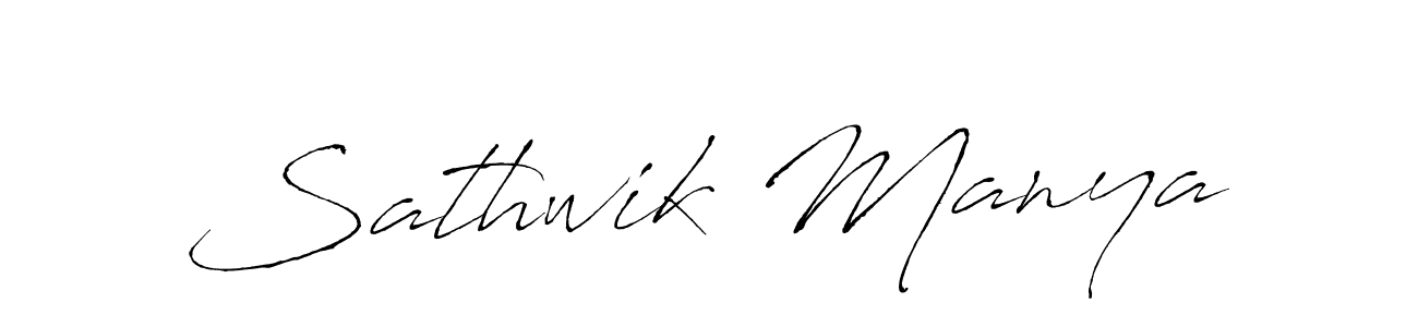 This is the best signature style for the Sathwik Manya name. Also you like these signature font (Antro_Vectra). Mix name signature. Sathwik Manya signature style 6 images and pictures png