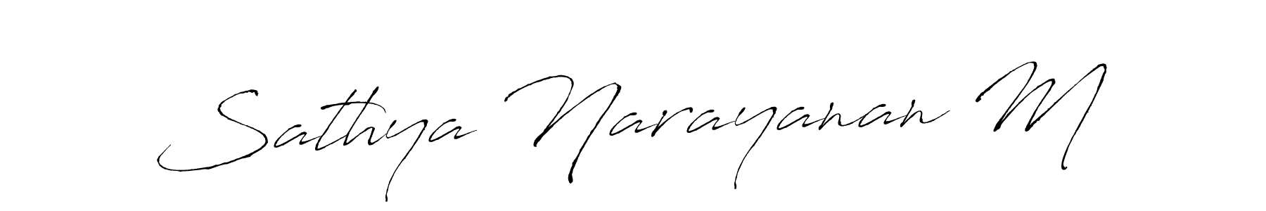 Sathya Narayanan M stylish signature style. Best Handwritten Sign (Antro_Vectra) for my name. Handwritten Signature Collection Ideas for my name Sathya Narayanan M. Sathya Narayanan M signature style 6 images and pictures png