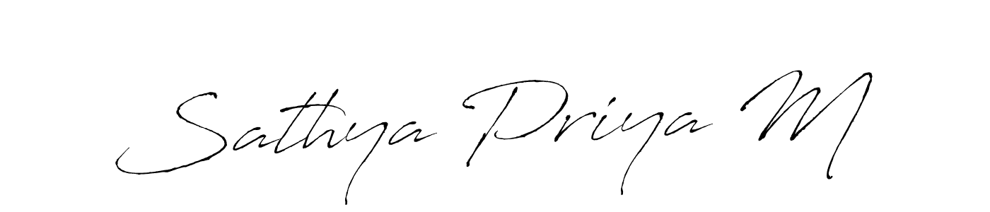 Make a beautiful signature design for name Sathya Priya M. With this signature (Antro_Vectra) style, you can create a handwritten signature for free. Sathya Priya M signature style 6 images and pictures png