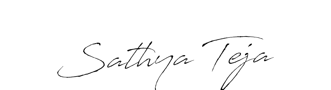 Make a beautiful signature design for name Sathya Teja. With this signature (Antro_Vectra) style, you can create a handwritten signature for free. Sathya Teja signature style 6 images and pictures png