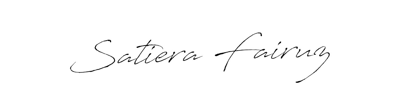 The best way (Antro_Vectra) to make a short signature is to pick only two or three words in your name. The name Satiera Fairuz include a total of six letters. For converting this name. Satiera Fairuz signature style 6 images and pictures png