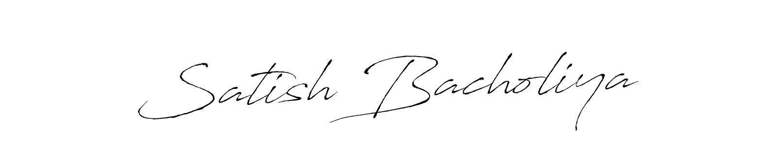 How to make Satish Bacholiya name signature. Use Antro_Vectra style for creating short signs online. This is the latest handwritten sign. Satish Bacholiya signature style 6 images and pictures png