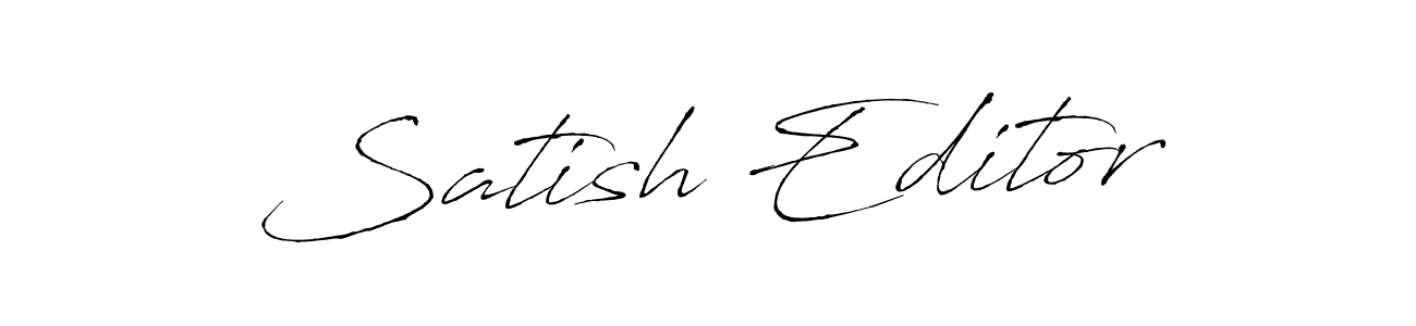 Use a signature maker to create a handwritten signature online. With this signature software, you can design (Antro_Vectra) your own signature for name Satish Editor. Satish Editor signature style 6 images and pictures png