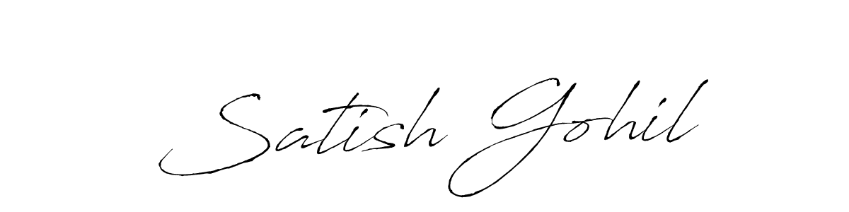 The best way (Antro_Vectra) to make a short signature is to pick only two or three words in your name. The name Satish Gohil include a total of six letters. For converting this name. Satish Gohil signature style 6 images and pictures png