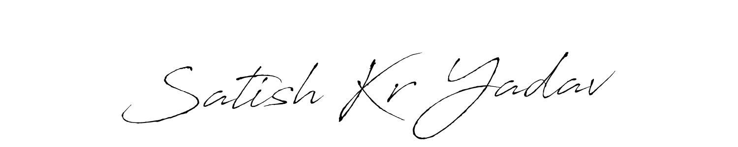 How to make Satish Kr Yadav signature? Antro_Vectra is a professional autograph style. Create handwritten signature for Satish Kr Yadav name. Satish Kr Yadav signature style 6 images and pictures png