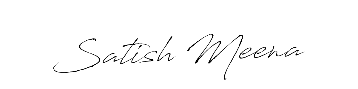 How to make Satish Meena name signature. Use Antro_Vectra style for creating short signs online. This is the latest handwritten sign. Satish Meena signature style 6 images and pictures png