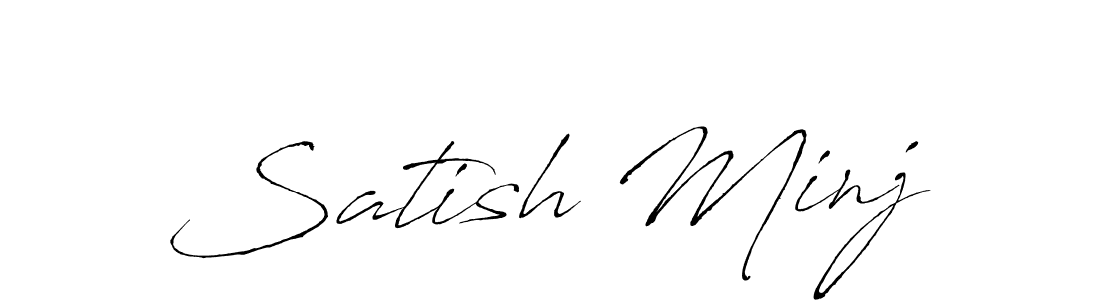 Make a beautiful signature design for name Satish Minj. With this signature (Antro_Vectra) style, you can create a handwritten signature for free. Satish Minj signature style 6 images and pictures png
