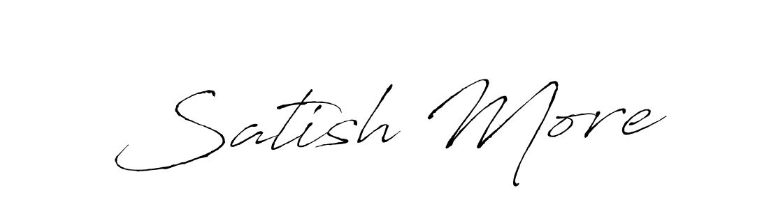 The best way (Antro_Vectra) to make a short signature is to pick only two or three words in your name. The name Satish More include a total of six letters. For converting this name. Satish More signature style 6 images and pictures png