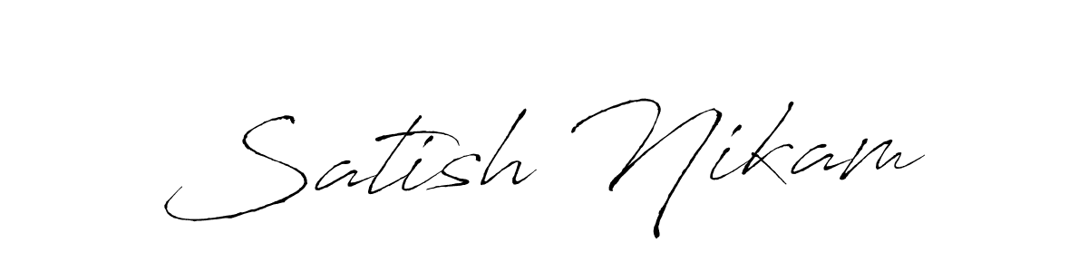 Use a signature maker to create a handwritten signature online. With this signature software, you can design (Antro_Vectra) your own signature for name Satish Nikam. Satish Nikam signature style 6 images and pictures png