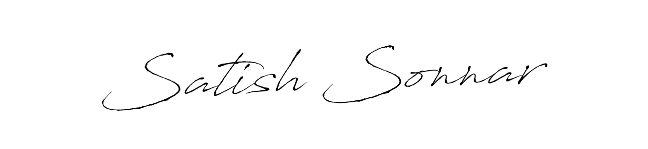 How to make Satish Sonnar name signature. Use Antro_Vectra style for creating short signs online. This is the latest handwritten sign. Satish Sonnar signature style 6 images and pictures png