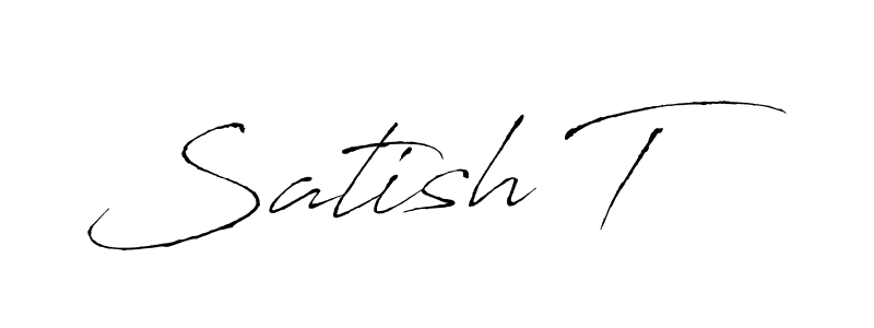 How to make Satish T signature? Antro_Vectra is a professional autograph style. Create handwritten signature for Satish T name. Satish T signature style 6 images and pictures png