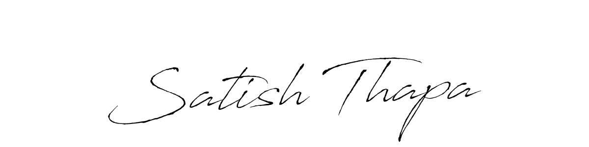 Create a beautiful signature design for name Satish Thapa. With this signature (Antro_Vectra) fonts, you can make a handwritten signature for free. Satish Thapa signature style 6 images and pictures png