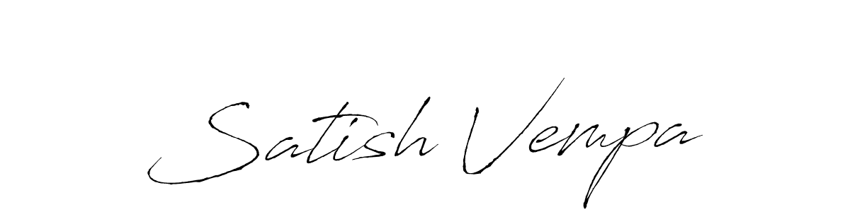 Also we have Satish Vempa name is the best signature style. Create professional handwritten signature collection using Antro_Vectra autograph style. Satish Vempa signature style 6 images and pictures png