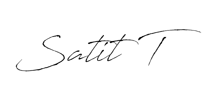 The best way (Antro_Vectra) to make a short signature is to pick only two or three words in your name. The name Satit T include a total of six letters. For converting this name. Satit T signature style 6 images and pictures png