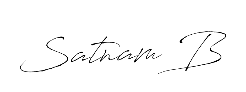 How to make Satnam B name signature. Use Antro_Vectra style for creating short signs online. This is the latest handwritten sign. Satnam B signature style 6 images and pictures png