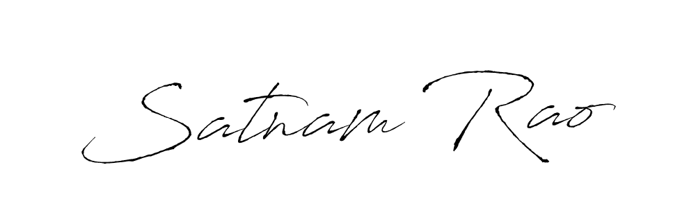 Create a beautiful signature design for name Satnam Rao. With this signature (Antro_Vectra) fonts, you can make a handwritten signature for free. Satnam Rao signature style 6 images and pictures png