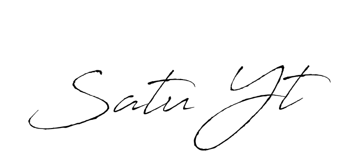 Similarly Antro_Vectra is the best handwritten signature design. Signature creator online .You can use it as an online autograph creator for name Satu Yt. Satu Yt signature style 6 images and pictures png