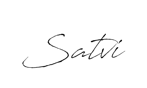 Make a beautiful signature design for name Satvi. With this signature (Antro_Vectra) style, you can create a handwritten signature for free. Satvi signature style 6 images and pictures png