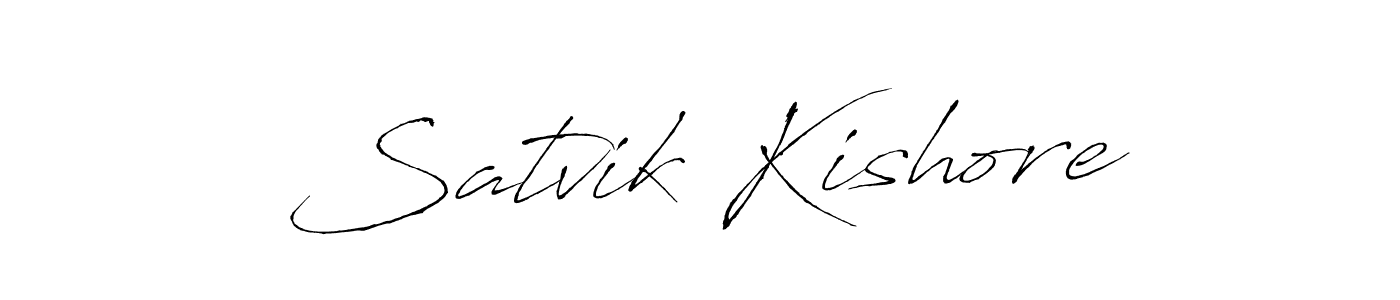 Make a beautiful signature design for name Satvik Kishore. With this signature (Antro_Vectra) style, you can create a handwritten signature for free. Satvik Kishore signature style 6 images and pictures png