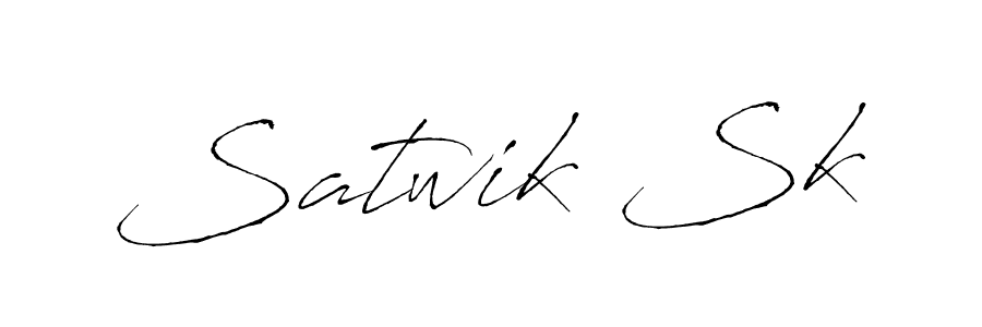 How to make Satwik Sk name signature. Use Antro_Vectra style for creating short signs online. This is the latest handwritten sign. Satwik Sk signature style 6 images and pictures png
