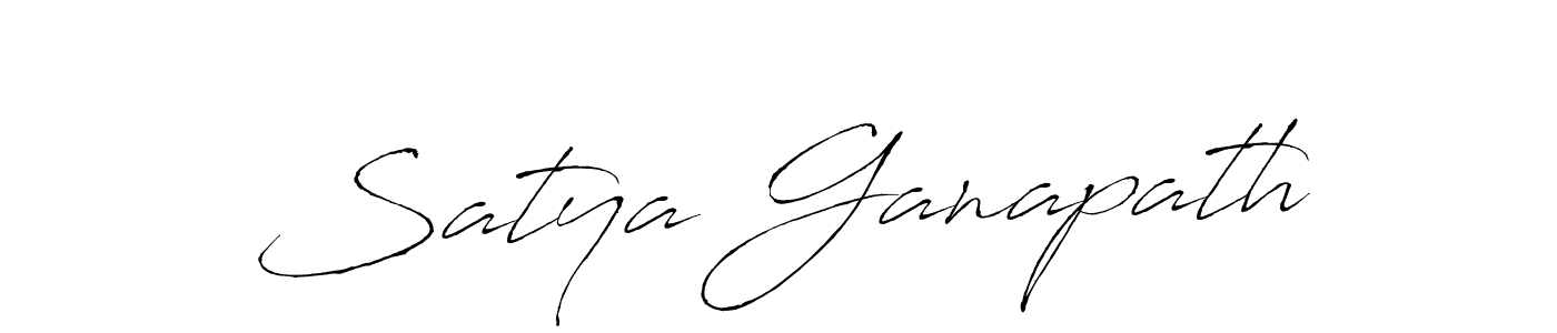 Make a beautiful signature design for name Satya Ganapath. With this signature (Antro_Vectra) style, you can create a handwritten signature for free. Satya Ganapath signature style 6 images and pictures png