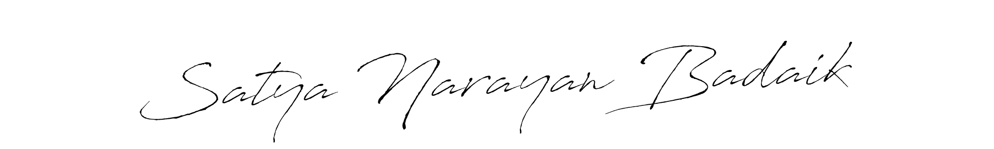 Create a beautiful signature design for name Satya Narayan Badaik. With this signature (Antro_Vectra) fonts, you can make a handwritten signature for free. Satya Narayan Badaik signature style 6 images and pictures png