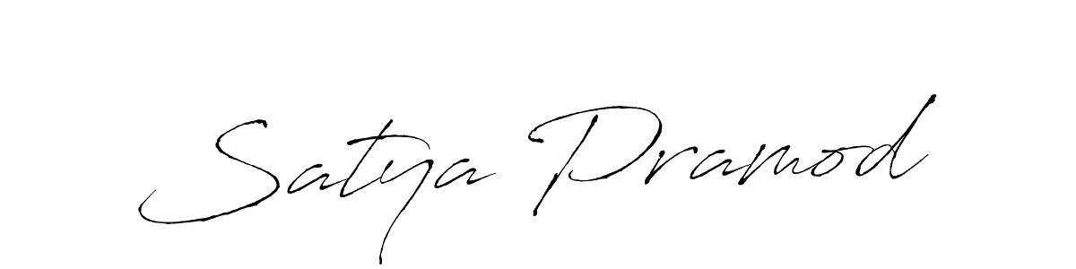 How to make Satya Pramod name signature. Use Antro_Vectra style for creating short signs online. This is the latest handwritten sign. Satya Pramod signature style 6 images and pictures png