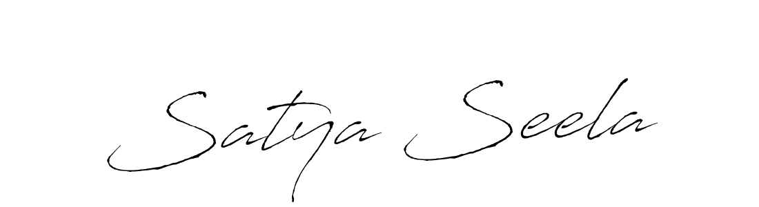 Satya Seela stylish signature style. Best Handwritten Sign (Antro_Vectra) for my name. Handwritten Signature Collection Ideas for my name Satya Seela. Satya Seela signature style 6 images and pictures png