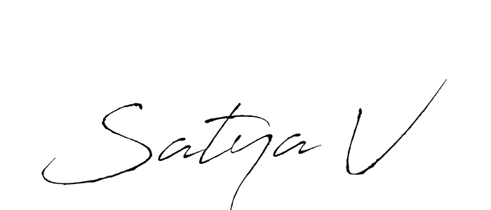 Satya V stylish signature style. Best Handwritten Sign (Antro_Vectra) for my name. Handwritten Signature Collection Ideas for my name Satya V. Satya V signature style 6 images and pictures png