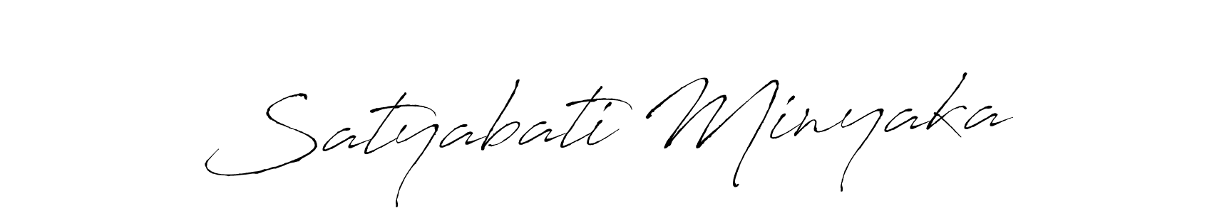 Create a beautiful signature design for name Satyabati Minyaka. With this signature (Antro_Vectra) fonts, you can make a handwritten signature for free. Satyabati Minyaka signature style 6 images and pictures png