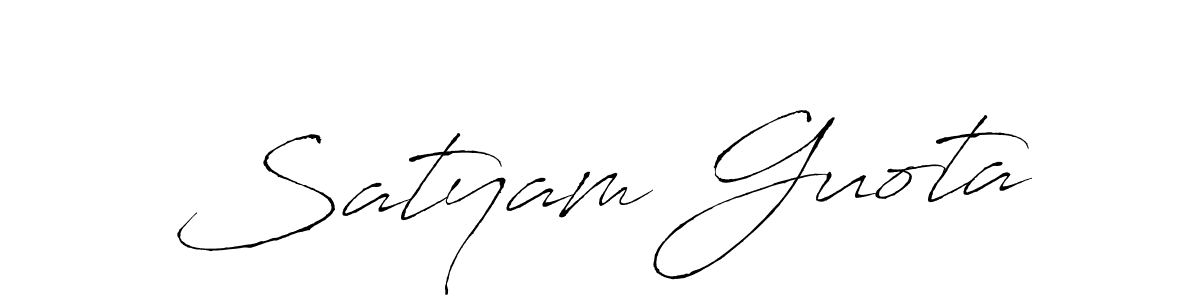 Create a beautiful signature design for name Satyam Guota. With this signature (Antro_Vectra) fonts, you can make a handwritten signature for free. Satyam Guota signature style 6 images and pictures png