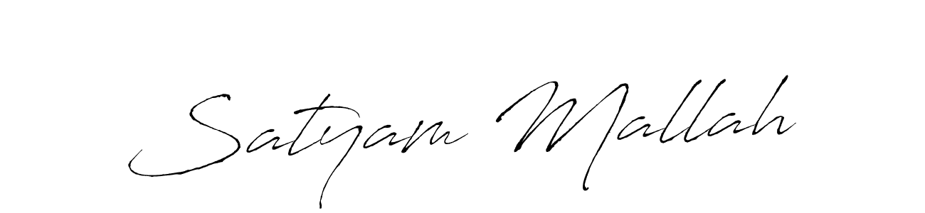 Create a beautiful signature design for name Satyam Mallah. With this signature (Antro_Vectra) fonts, you can make a handwritten signature for free. Satyam Mallah signature style 6 images and pictures png