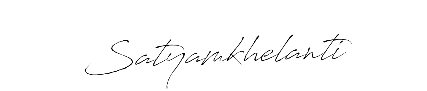 The best way (Antro_Vectra) to make a short signature is to pick only two or three words in your name. The name Satyamkhelanti include a total of six letters. For converting this name. Satyamkhelanti signature style 6 images and pictures png
